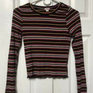 Long Sleeve Striped Top, Multicoloured